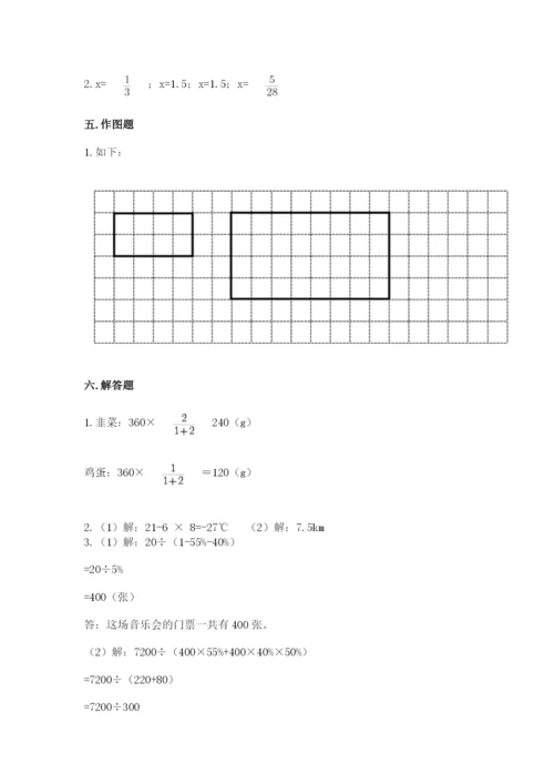 淮阴县六年级下册数学期末测试卷（突破训练）.docx