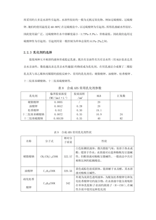 30万吨年ABS树脂乳液聚合生产车间的标准工艺设计.docx