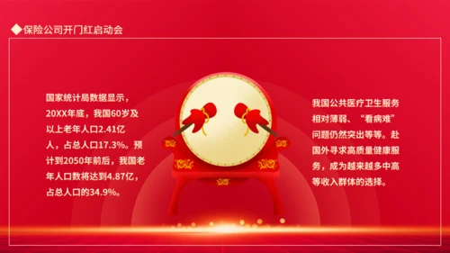保险公司开门红启动会动态通用PPT模板