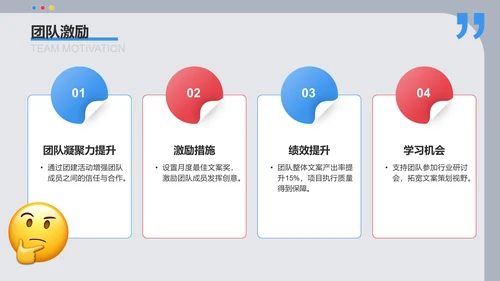 蓝色3D风文案策划年终总结PPT模板