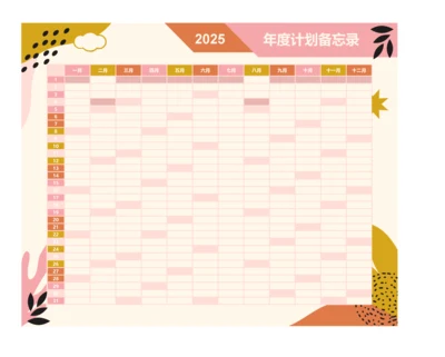 2025全年年度计划年度安排表
