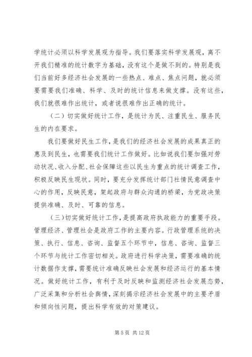 副市长在全市统计部署会发言.docx