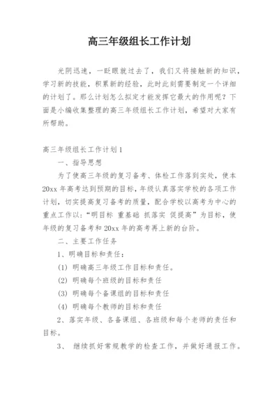 高三年级组长工作计划.docx