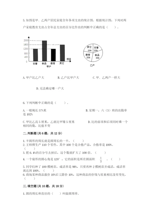 2022六年级上册数学期末考试试卷及参考答案【预热题】.docx