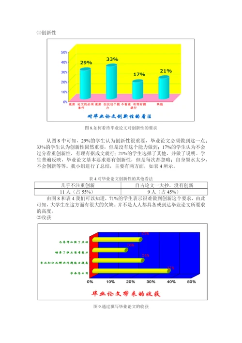有关大学生毕业论文存在问题的调查报告.docx
