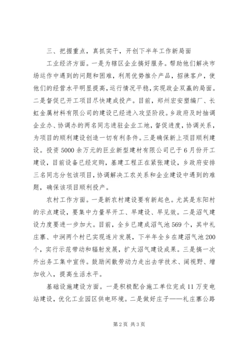 乡镇贯彻县委全会会议精神汇报.docx