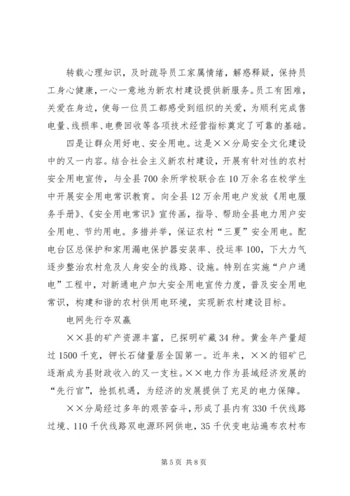 供电公司创建全国一流供电企业纪实五篇范文 (5).docx