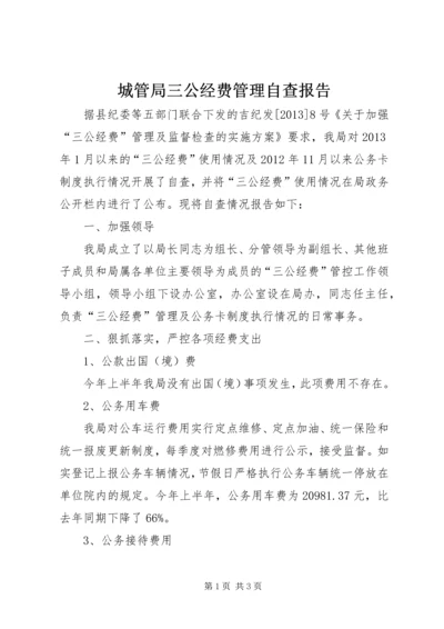 城管局三公经费管理自查报告.docx