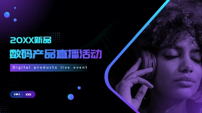 数字音乐数码产品直播活动通用PPT模板