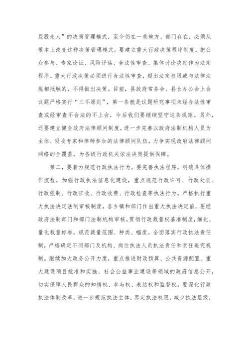 【讲话致辞】在全县2022年依法行政领导小组工作会议上的讲话发言材料.docx