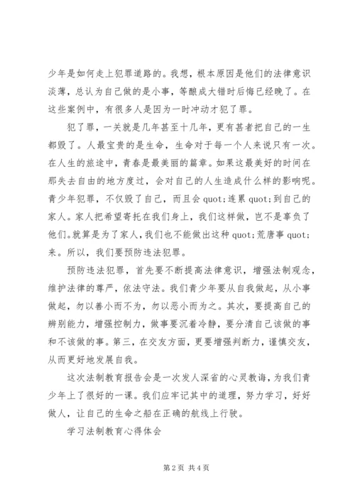 学习法制教育的心得体会模板 (2).docx