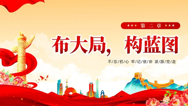 红色党建风国朝新时代中国特色社会主义思想党课课件PPT