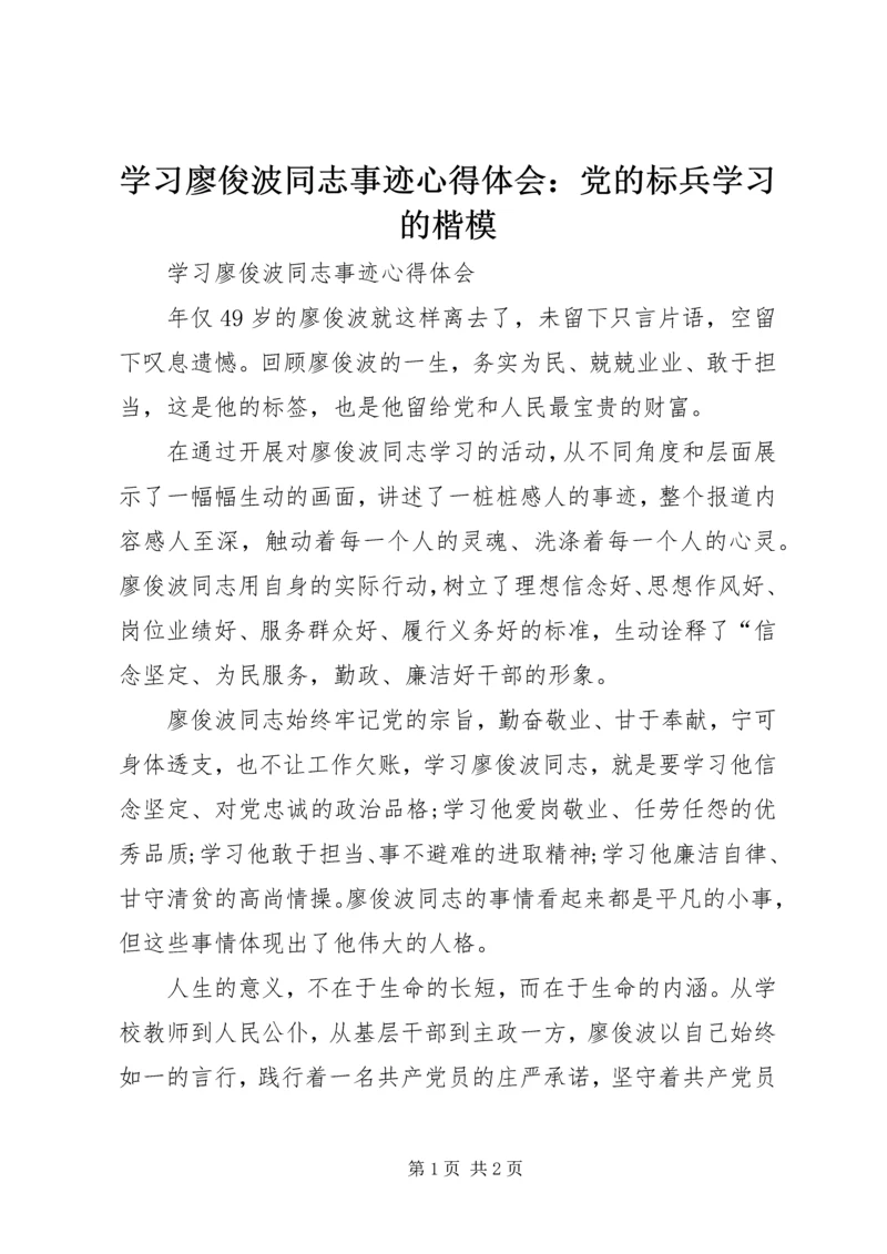 学习廖俊波同志事迹心得体会：党的标兵学习的楷模 (2).docx