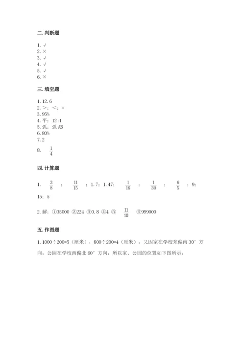 小学数学六年级上册期末模拟卷及完整答案（夺冠）.docx