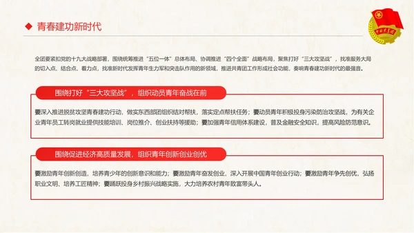 红色大气共青团十八大学习解读PPT模板