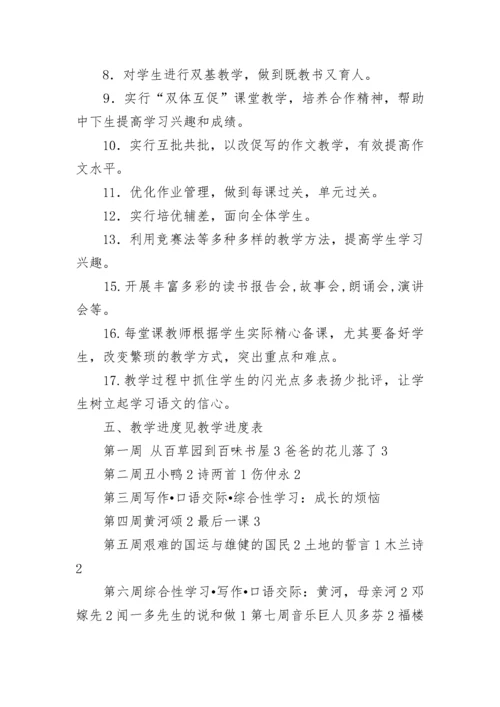 人教版七年级下语文教学工作计划 人教版七年级语文教学计划上册(4篇).docx