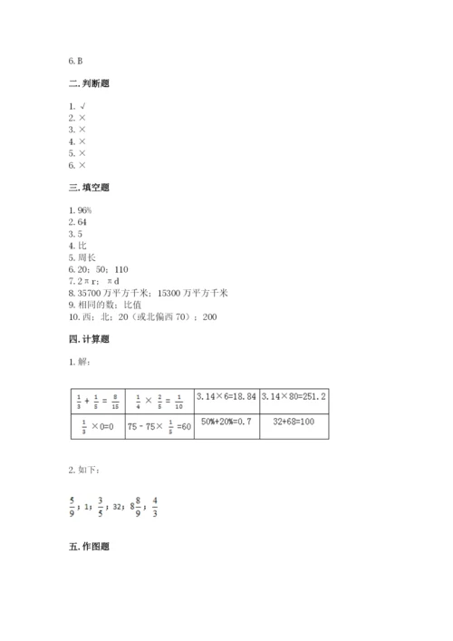 2022年人教版六年级上册数学期末测试卷附答案（轻巧夺冠）.docx