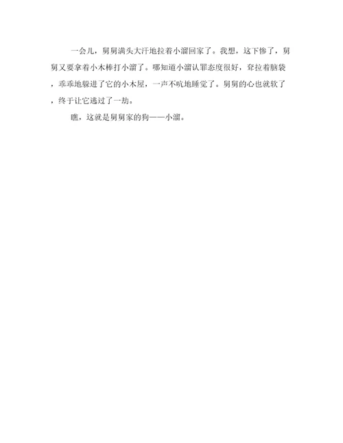 可爱的小狗小二年级作文500字