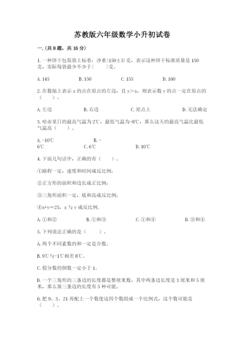 苏教版六年级数学小升初试卷【考试直接用】.docx