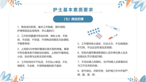 扁平插画清新医疗医院医生护士行为规范培训学习总结汇报模板