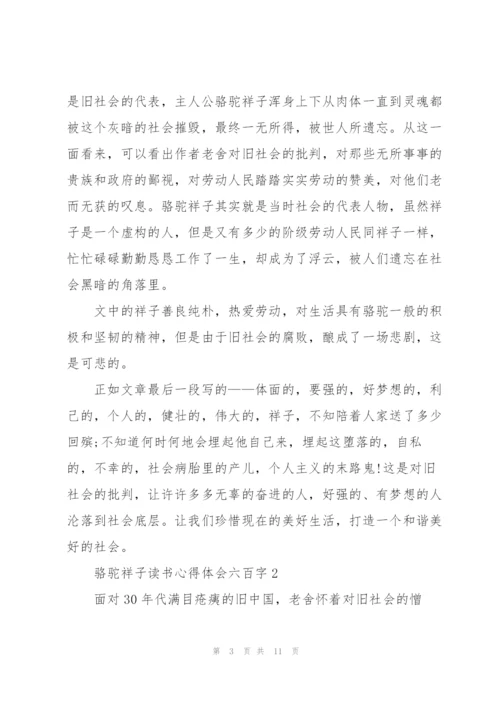 骆驼祥子小说读书心得体会六百字5篇.docx