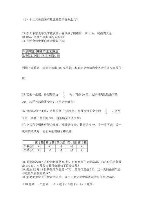 六年级小升初数学解决问题50道精品带答案.docx