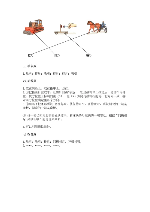 教科版科学二年级下册第一单元《磁铁》测试卷基础题