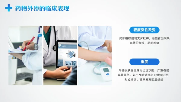蓝色简约药液外渗的应急预案及处理PPT模板宣传PPT动态PPT护理医疗