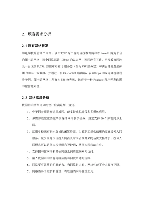 校园网重点技术专题方案.docx