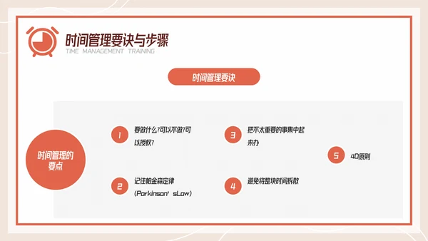 扁平风有效的时间管理企业培训PPT模板