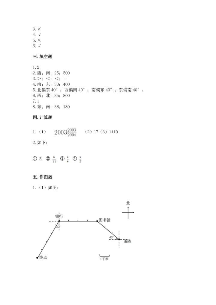 人教版六年级上册数学 期中测试卷（考点精练）.docx
