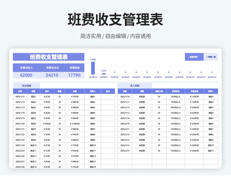班费收支台账