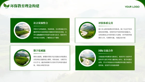 绿色创意环保宣传教育通用PPT模板