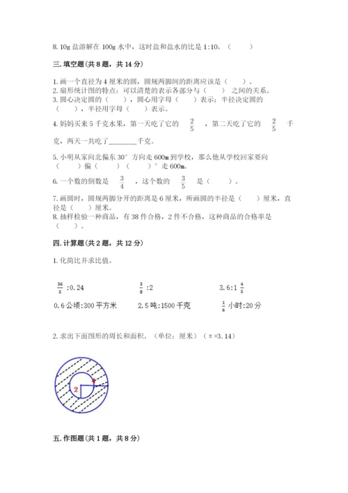 人教版数学六年级上册期末考试卷及参考答案（培优a卷）.docx
