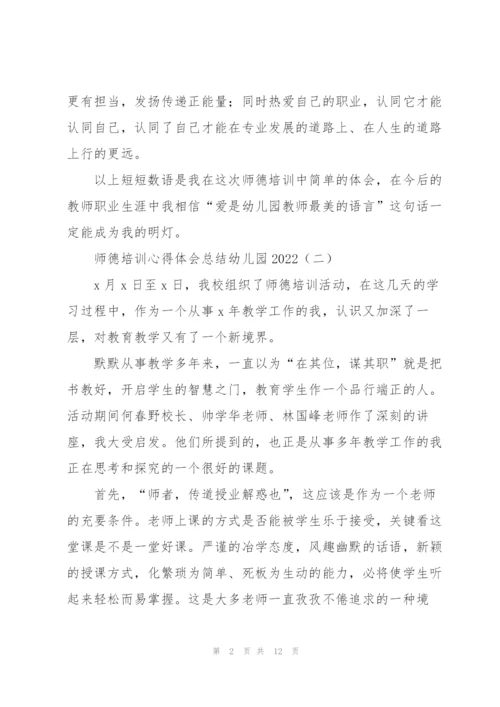 师德培训心得体会总结幼儿园2022.docx