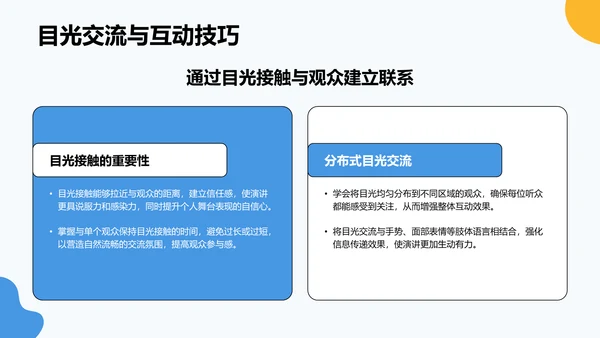 蓝色卡通风英语演讲比赛表现提升技巧PPT模板