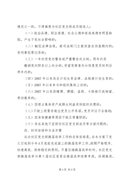 西集镇社区党支部换届选举工作实施方案.docx