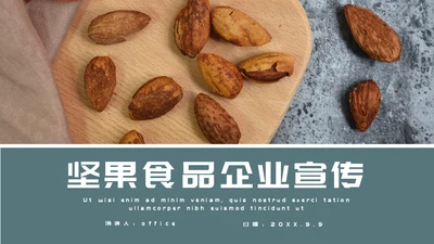 坚果干果食品企业宣传大杏仁通用PPT模板