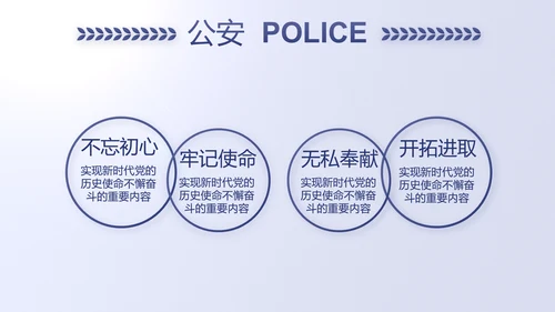 蓝色民警警察公安工作计划动态PPT