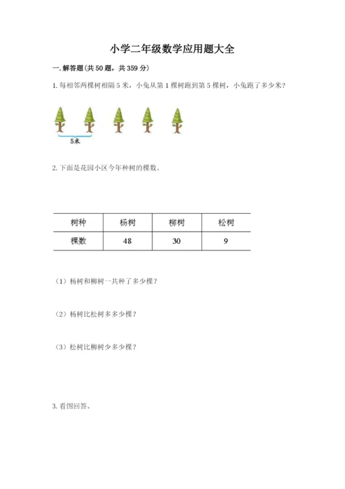 小学二年级数学应用题大全及答案（名校卷）.docx