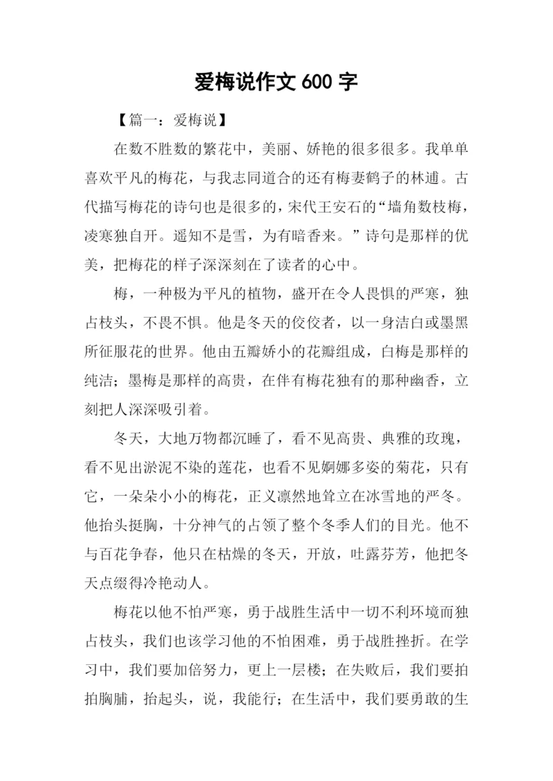 爱梅说作文600字.docx