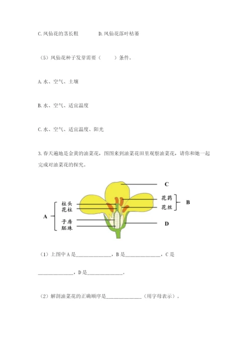 教科版四年级下册科学第一单元《植物的生长变化》测试卷（a卷）.docx