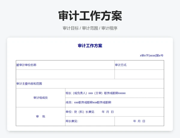 审计报告表