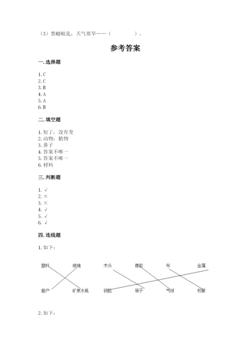 教科版科学二年级上册《期末测试卷》通用.docx