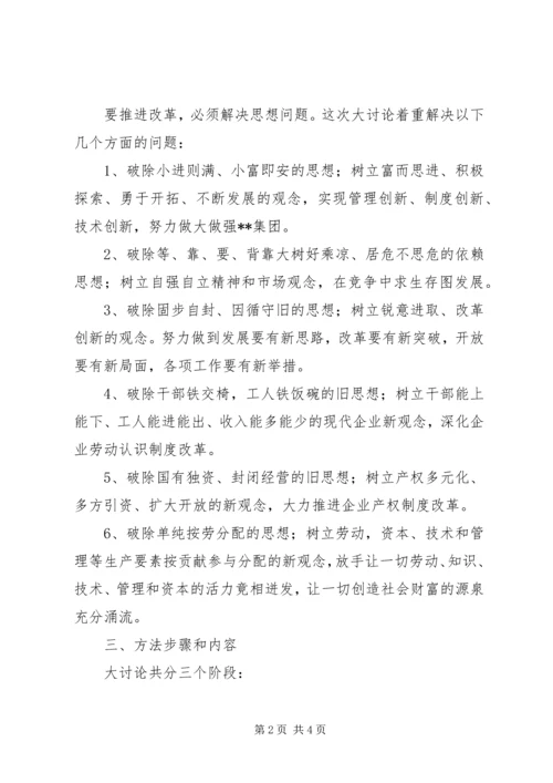 在全矿开展深化改革加快发展实现思想观念进一步更新大讨论的实.docx