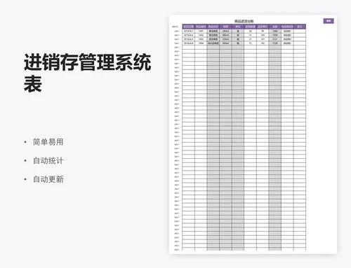 进销存管理系统表