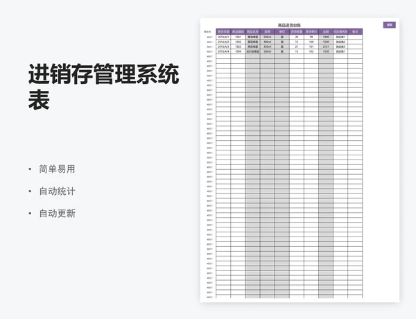 进销存管理系统表