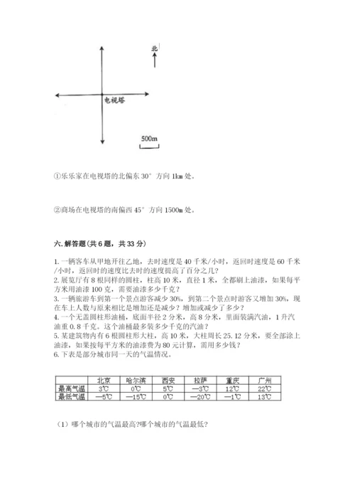 银川市金凤区六年级下册数学期末测试卷精品.docx