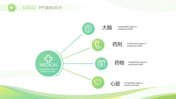 绿色简约清新护士年终总结汇报动态PPT模板