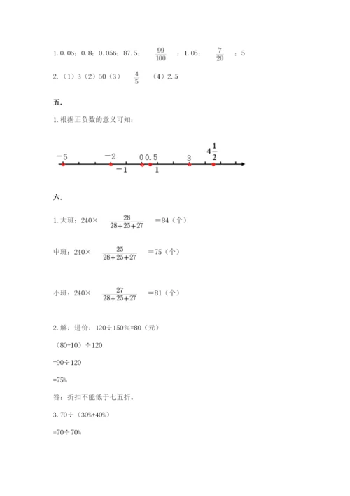 浙教版数学小升初模拟试卷精品及答案.docx